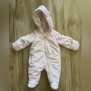 Just One You Made by Carter's Soft Pink Hooded Footie Snow Suit Size 3 Months